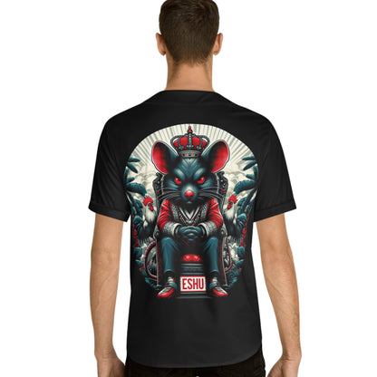 ASHE Jersey, Orisha inspired Urban Royal Crowned ESHU Rat on Throne in the Jungle Baseball Jersey!