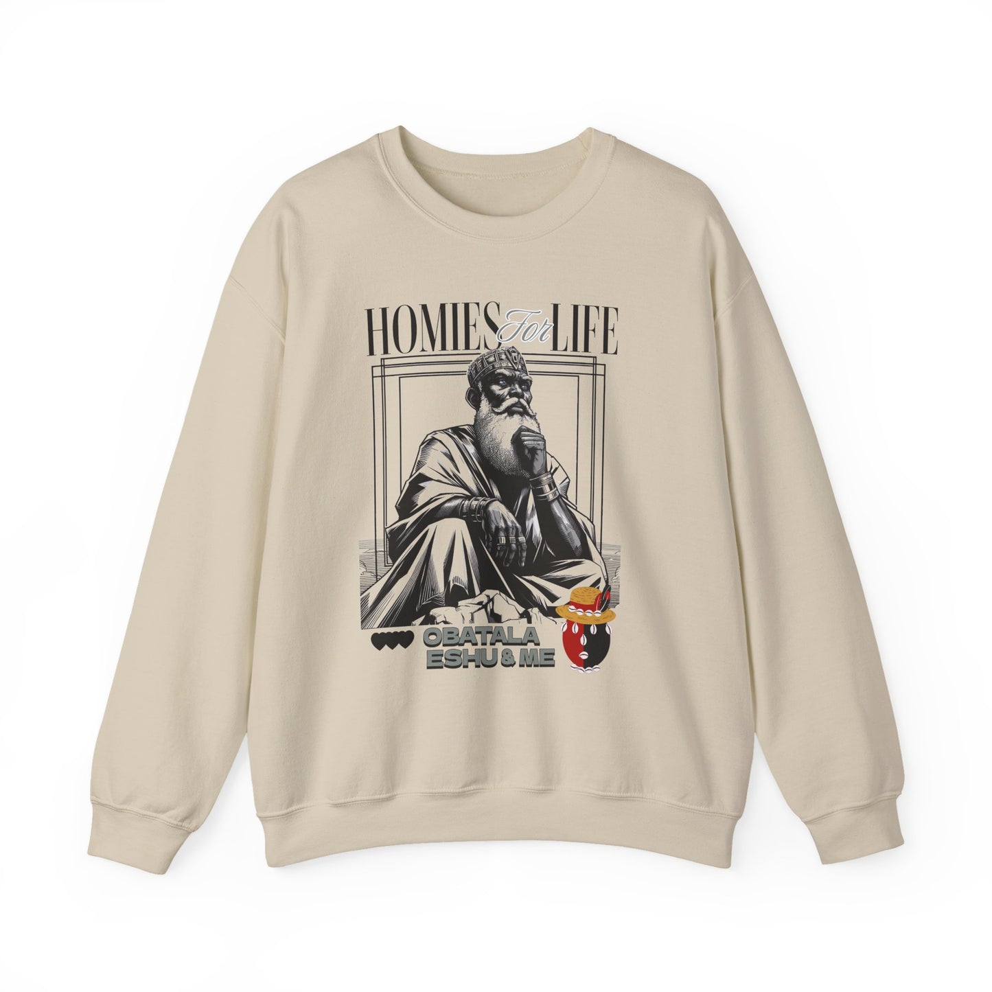 Homies for Life,OBATALA Eshu and Me Sweatshirt, Gift for Godparent or Devotee!!