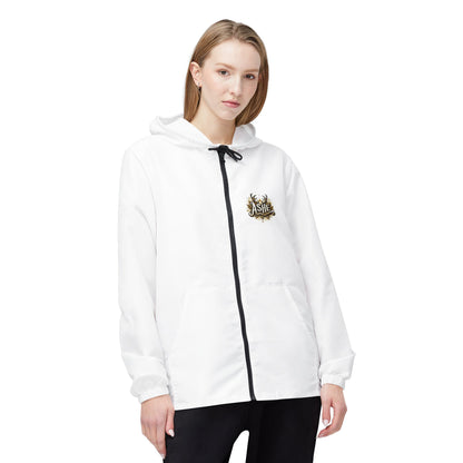 Orisha OCHOSI  The Leopard Hunter Ashe, White windbreaker jacket, Maferefun OCHOSI on Back Sleeves jacket! Orisha OCHOSI jacket