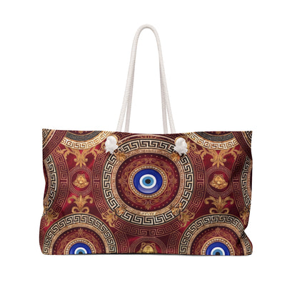 Nazar Evil Eye Weekender Bag — Crimson