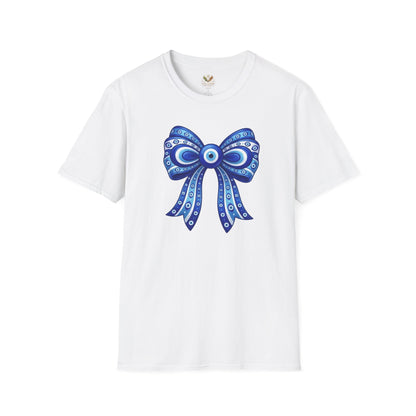 Blue Evil Eye Bow T-Shirt | Nazar Protection Graphic Tee
