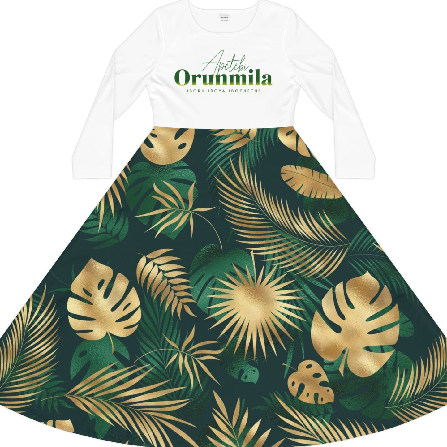 Apetebi ORUNMILA Long Sleeve Dress, Bohemian Style, Gift for Devotee! Apetebi orunla stylish Dress! iboru orunmila ladies dress!