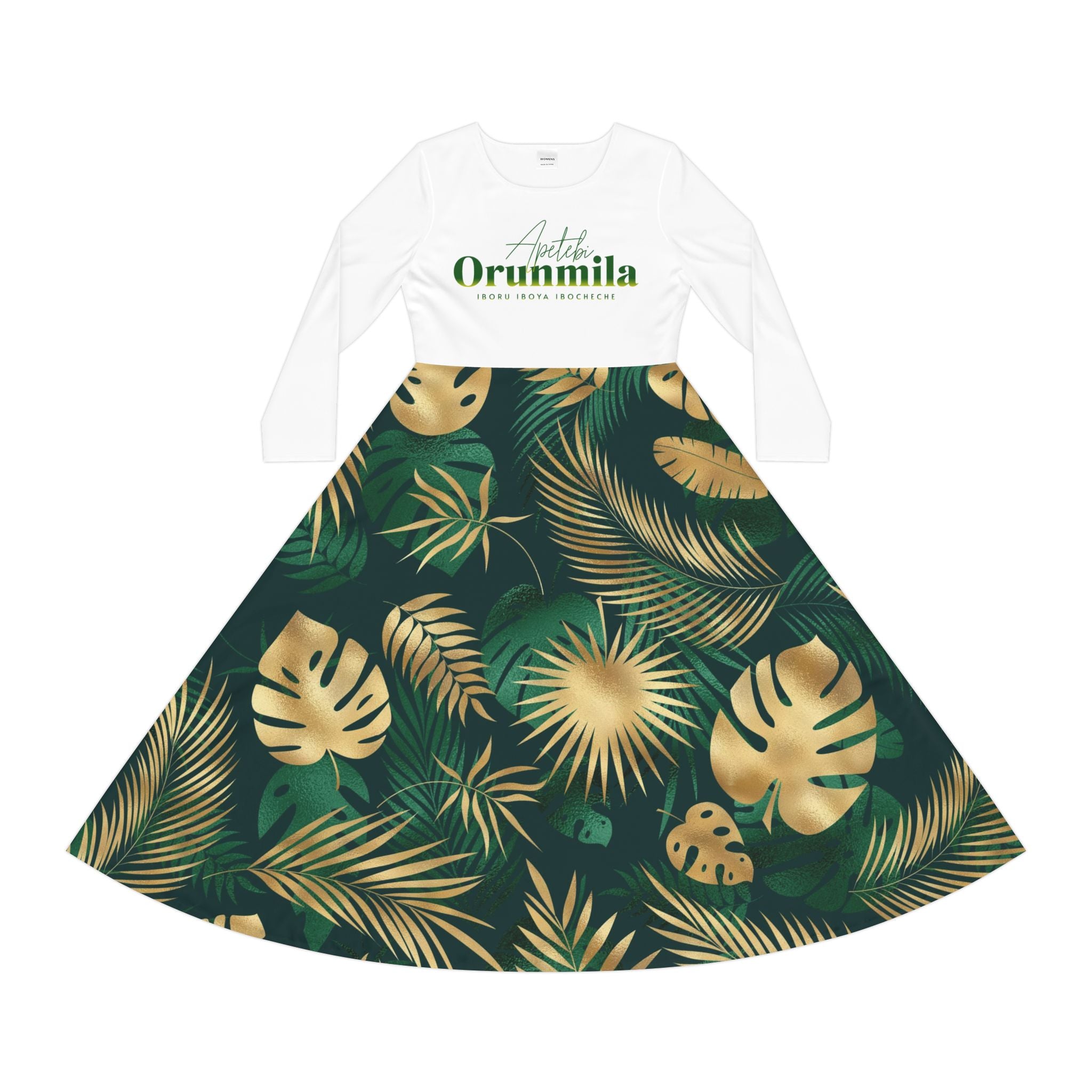 Apetebi ORUNMILA Long Sleeve Dress, Bohemian Style, Gift for Devotee! Apetebi orunla stylish Dress! iboru orunmila ladies dress!