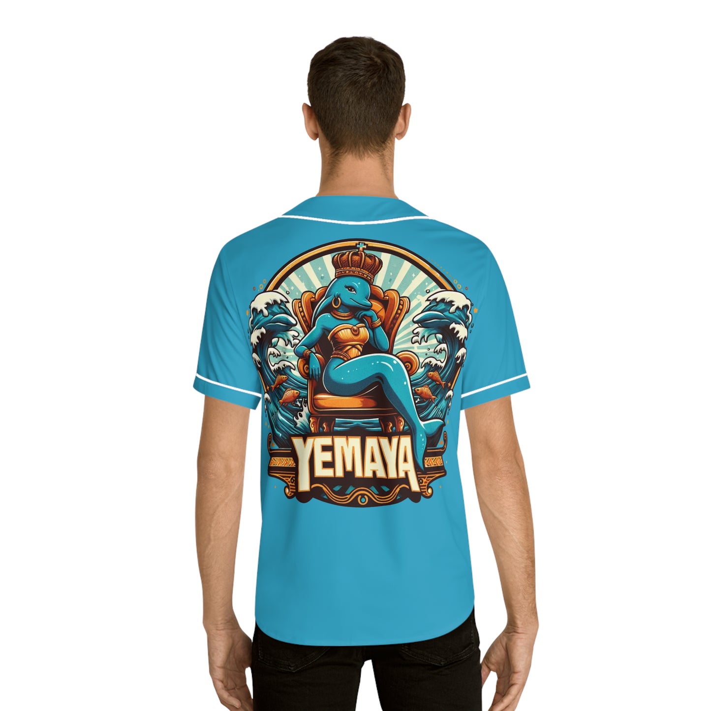 Ashe Yemaya "Royal Crowned Dolphin" Jersey - Orisha Urban Style | Gift for Devotee or Godparent