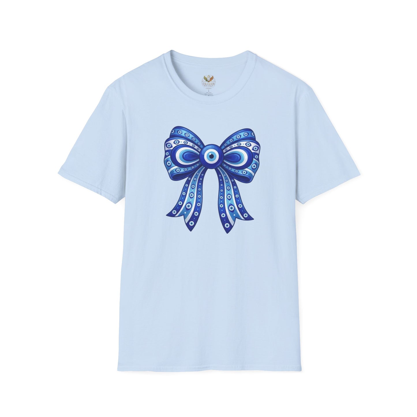 Blue Evil Eye Bow T-Shirt | Nazar Protection Graphic Tee