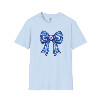 Blue Evil Eye Bow T-Shirt | Nazar Protection Graphic Tee