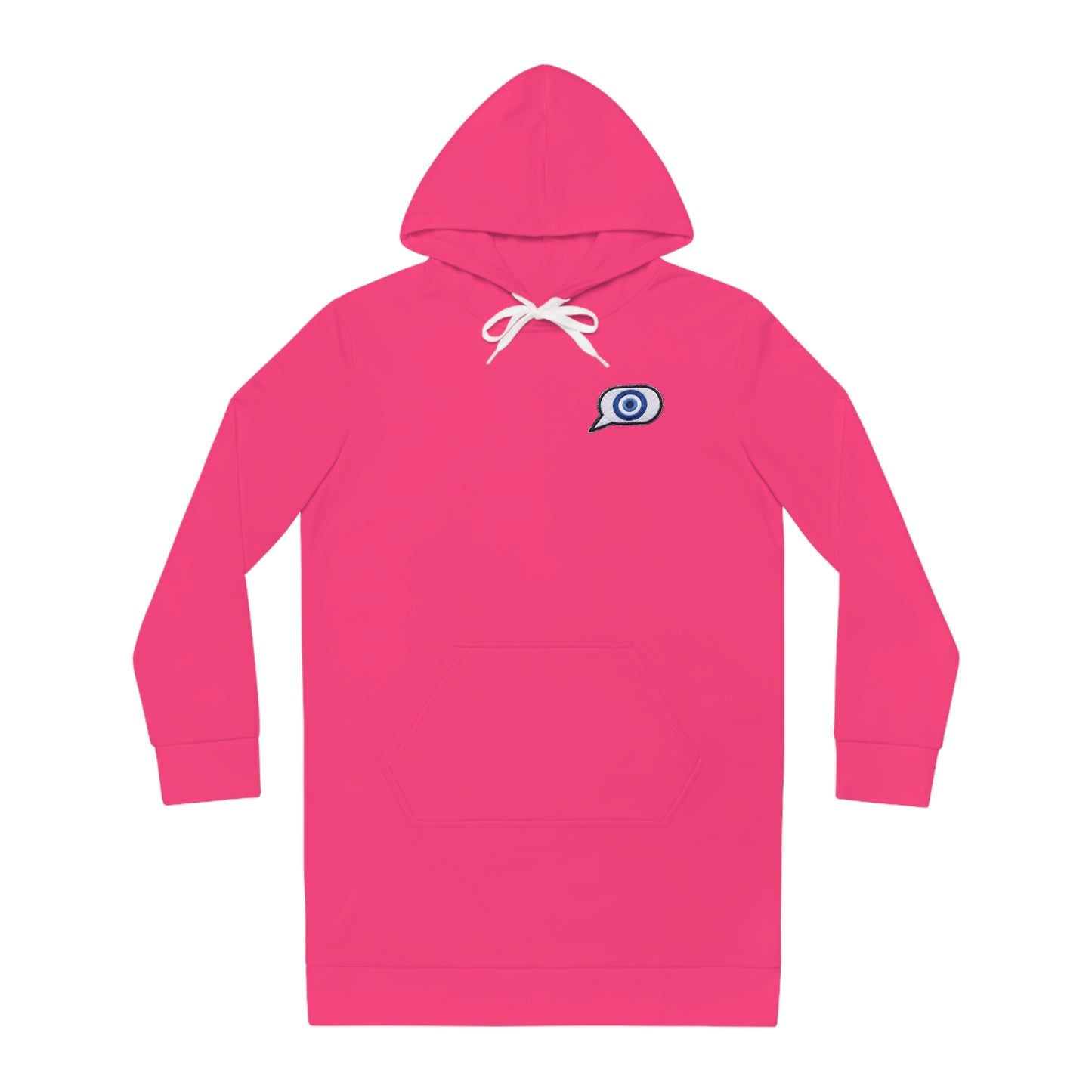 Copy of Copy of Evil Eye Lace-Up Hoodie Dress — Blue Nazar Charm Back Print