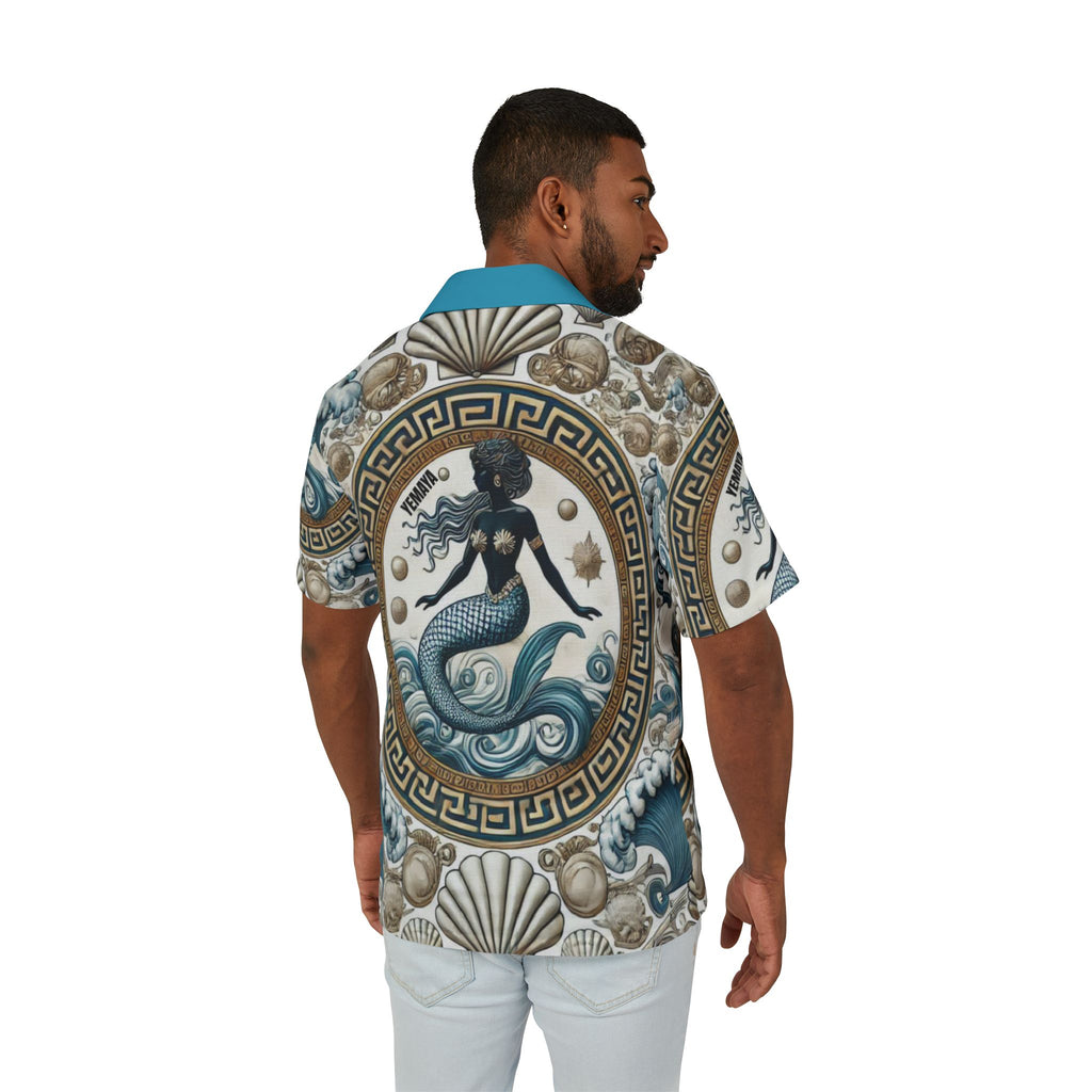 Orisha YEMAYA Hawaiian Style, Button down Shirt! Gift for Godparent or Devotee!