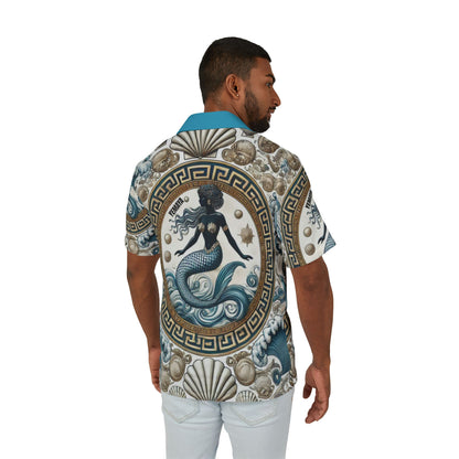 Orisha YEMAYA Hawaiian Style, Button down Shirt! Gift for Godparent or Devotee!