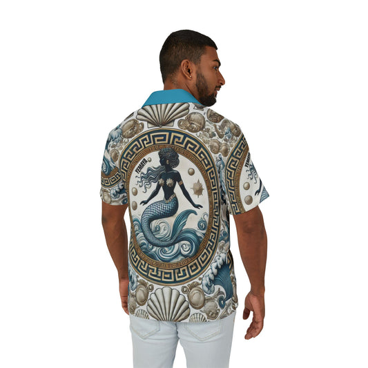 Orisha YEMAYA Hawaiian Style, Button down Shirt! Gift for Godparent or Devotee!