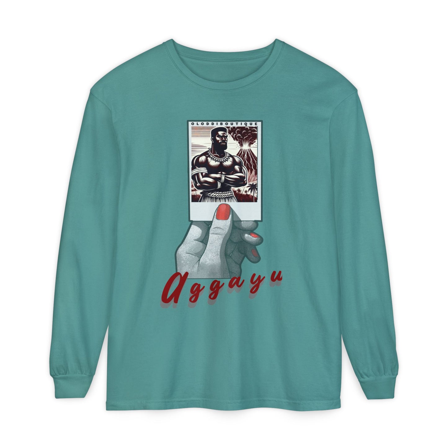 Polaroid Aggayú (Agayu) Long Sleeve Tee for Devotee & Godparent! Orisha Polaroid Collection