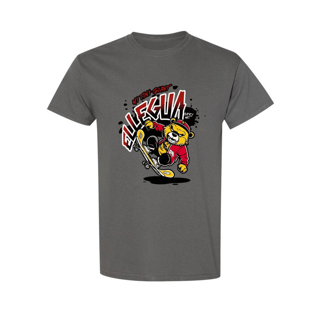 Orisha ELLEGUA "my tiny giant" cute bear on skateboard urban style T-shirt!! Eshu ELLEGUA unisex tshirt