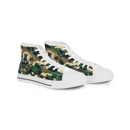 Orisha Oggún “Warrior” Camouflage High Top Sneakers – Gift for Devotee or Godparent