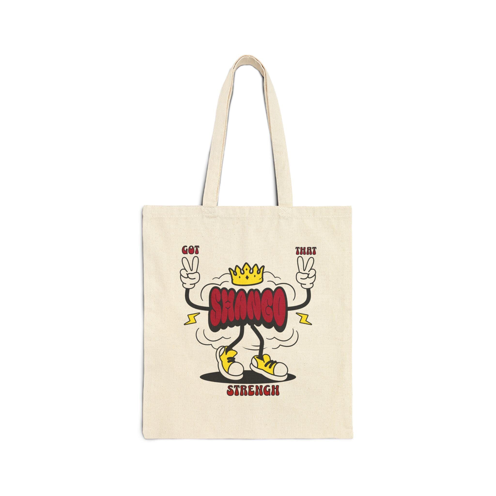 Got that SHANGO Strength! cute Orisha Shango tote bag! Gift for Devotee or Godparent