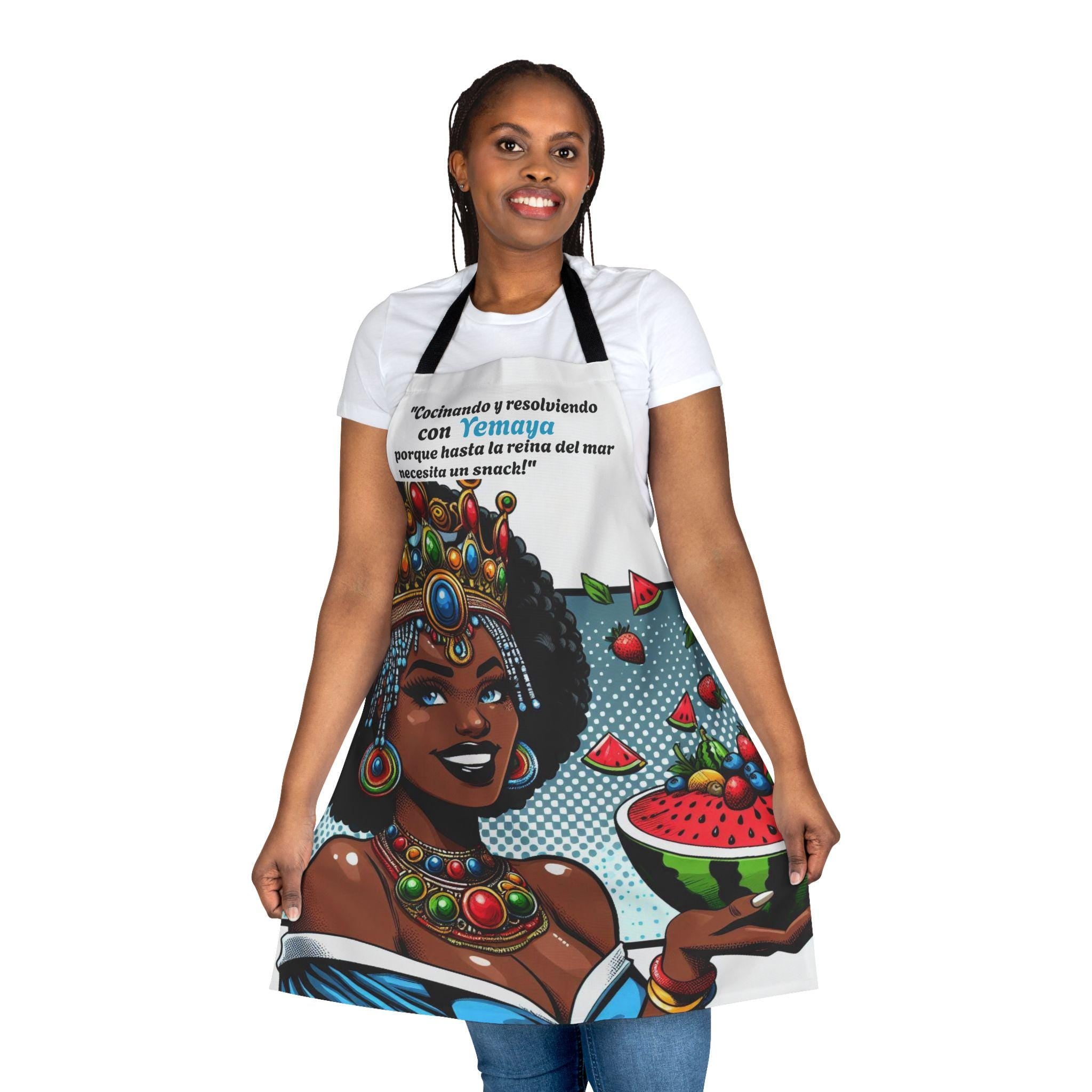 Delantal "Cocinado" de Yemayá: ¡Perfecto para el Cocinero! Un regalo bendecido para devotos, padrinos o chefs.