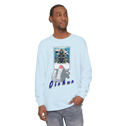 Polaroid Orisha OLOKUN Long Sleeve Tee for Devotee & Godparent, Orisha Polaroid Collection