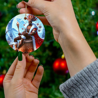 Orisha CHANGO Winter themed ornament!  Orisha Based Holiday Ornament! gift for devotee or godparent!