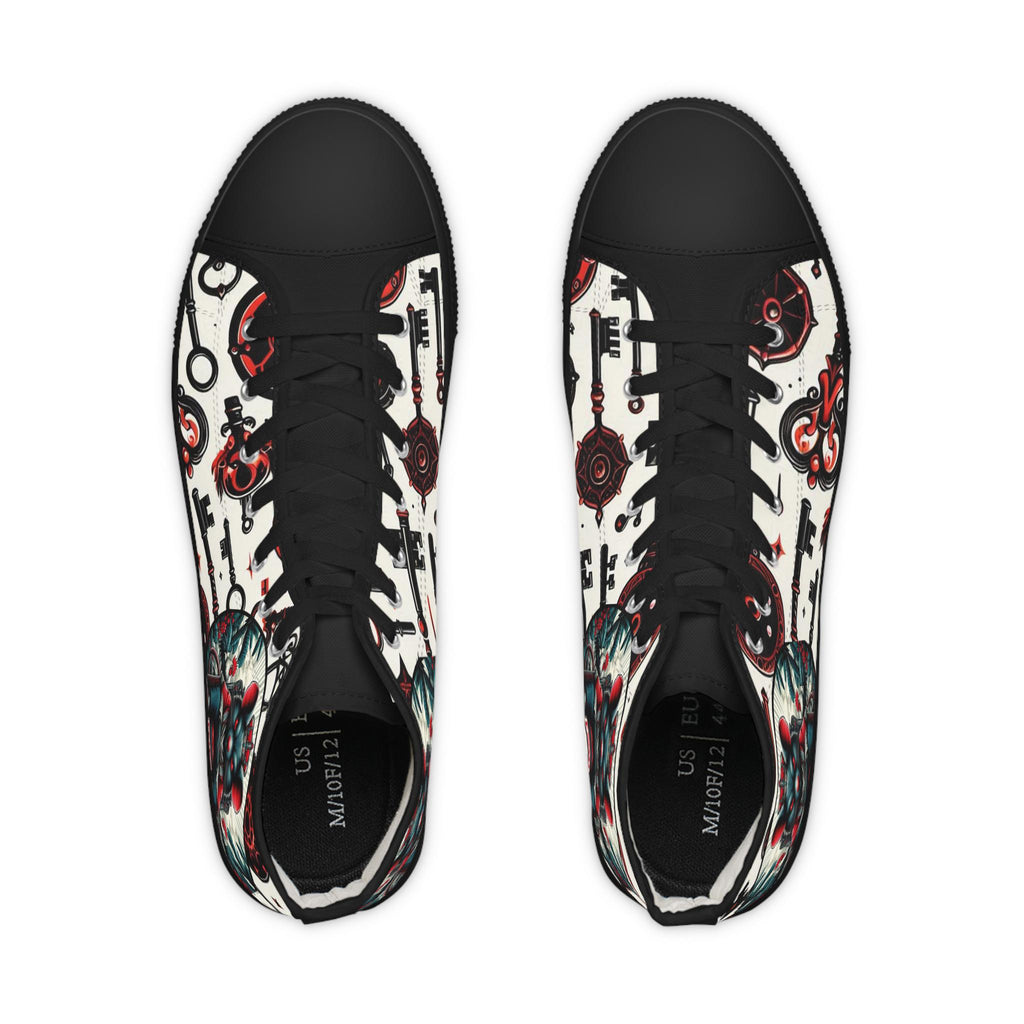 Orisha ESHU inspired "KEY HOLDER" High Top Sneakers! Gift for devotee or godparent! Stylish Orisha based Footwear/Sneakers