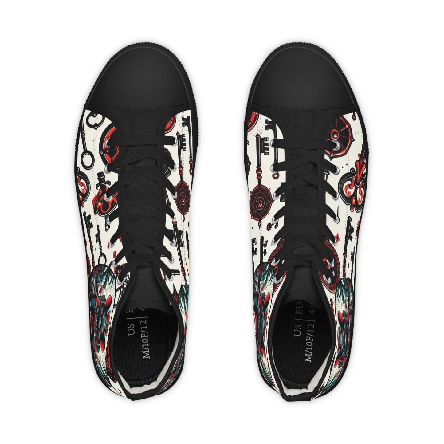 Orisha ESHU inspired "KEY HOLDER" High Top Sneakers! Gift for devotee or godparent! Stylish Orisha based Footwear/Sneakers