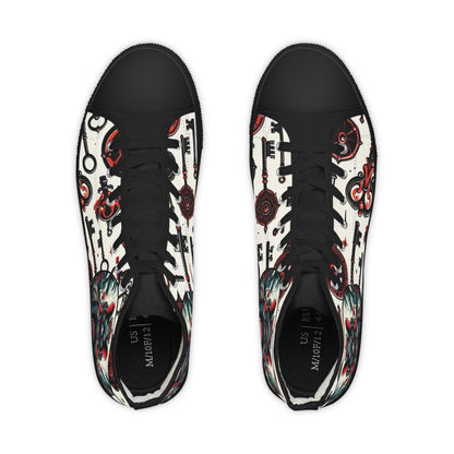 Orisha ESHU inspired "KEY HOLDER" High Top Sneakers! Gift for devotee or godparent! Stylish Orisha based Footwear/Sneakers