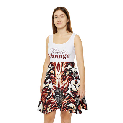 Maferefun CHANGO design Skater Summer Dress! Gift for Devotee or Godparent! LUCUMI based orisha Chango dress!!