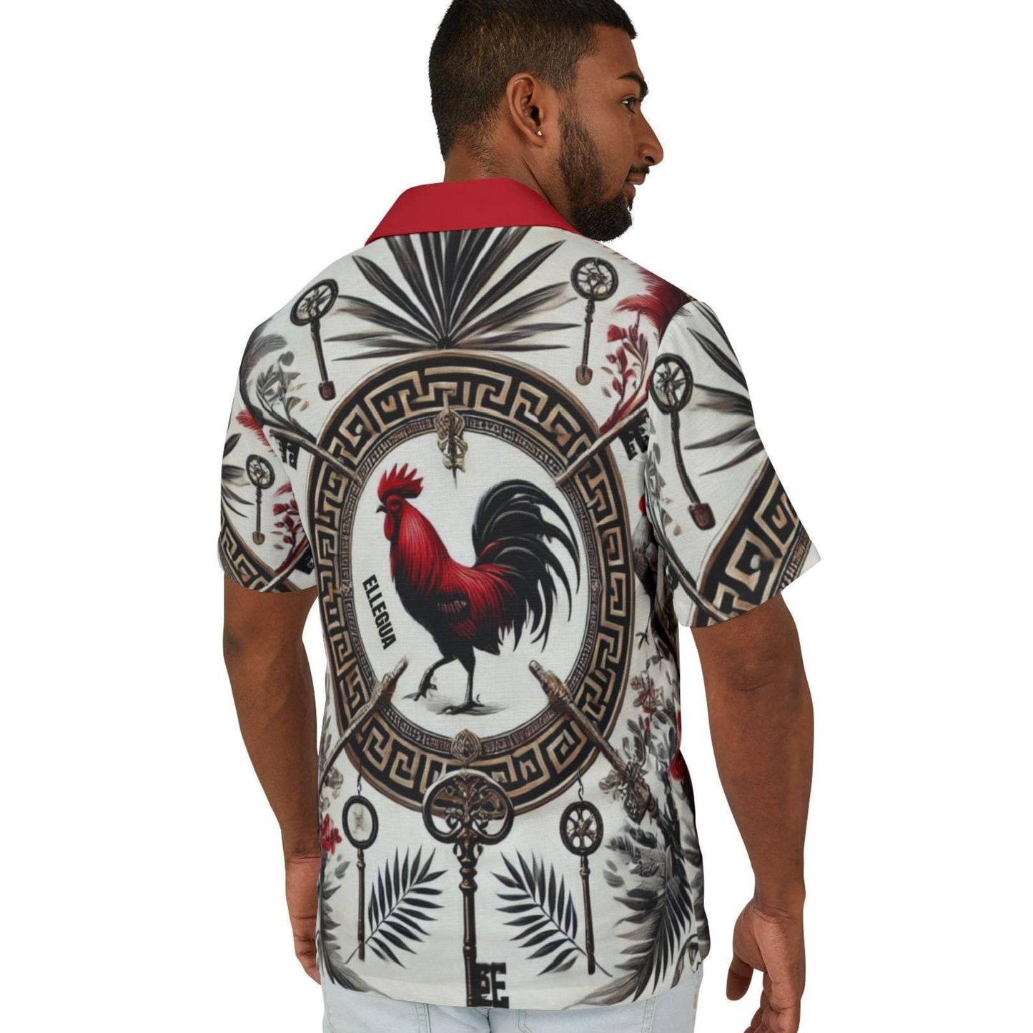 Orisha Ellegua Hawaiian Style Button Down Shirt - Gift for Devotee or Godparent