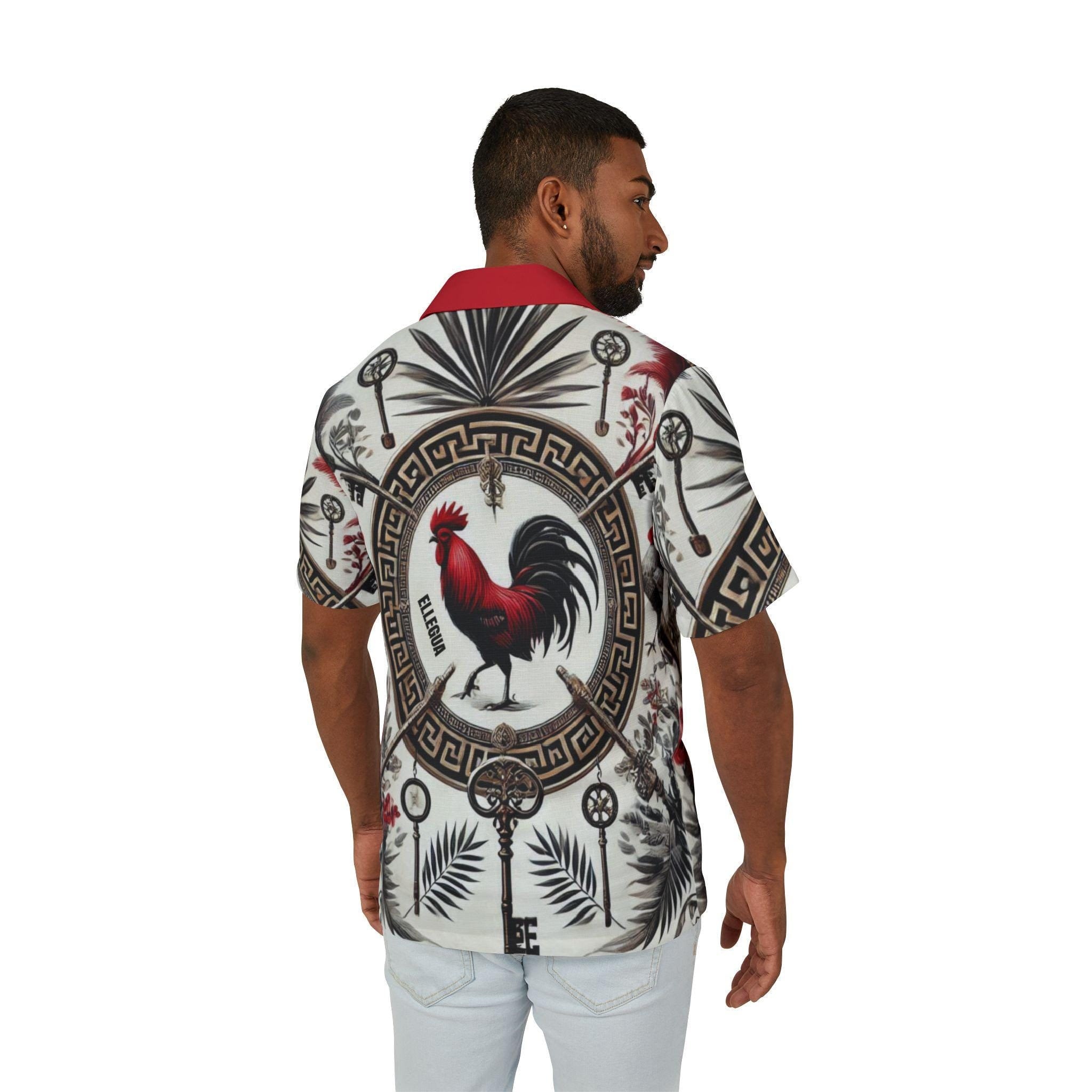 Orisha Ellegua Hawaiian Style Button Down Shirt - Gift for Devotee or Godparent