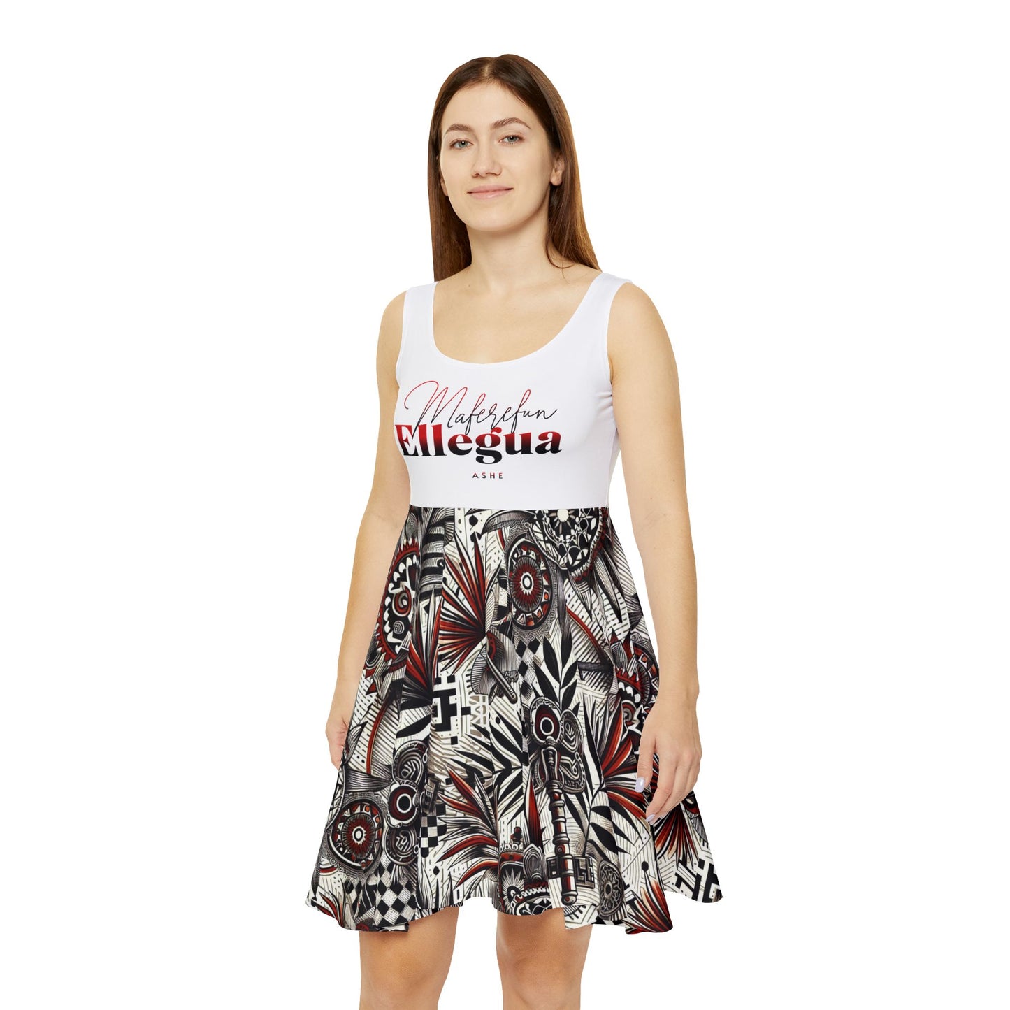 Orisha ELLEGUA Summer  Skater Style Dress! Gift for Devotee or Godparent! Lucumi based Ellegua Dress!