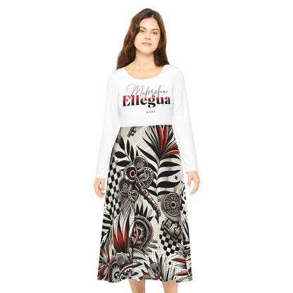 Maferefun ELLEGUA Long Sleeve Dress! Gift For Devotee or Godparent! Fall/Winter Lucumi Based Ladies Dress!