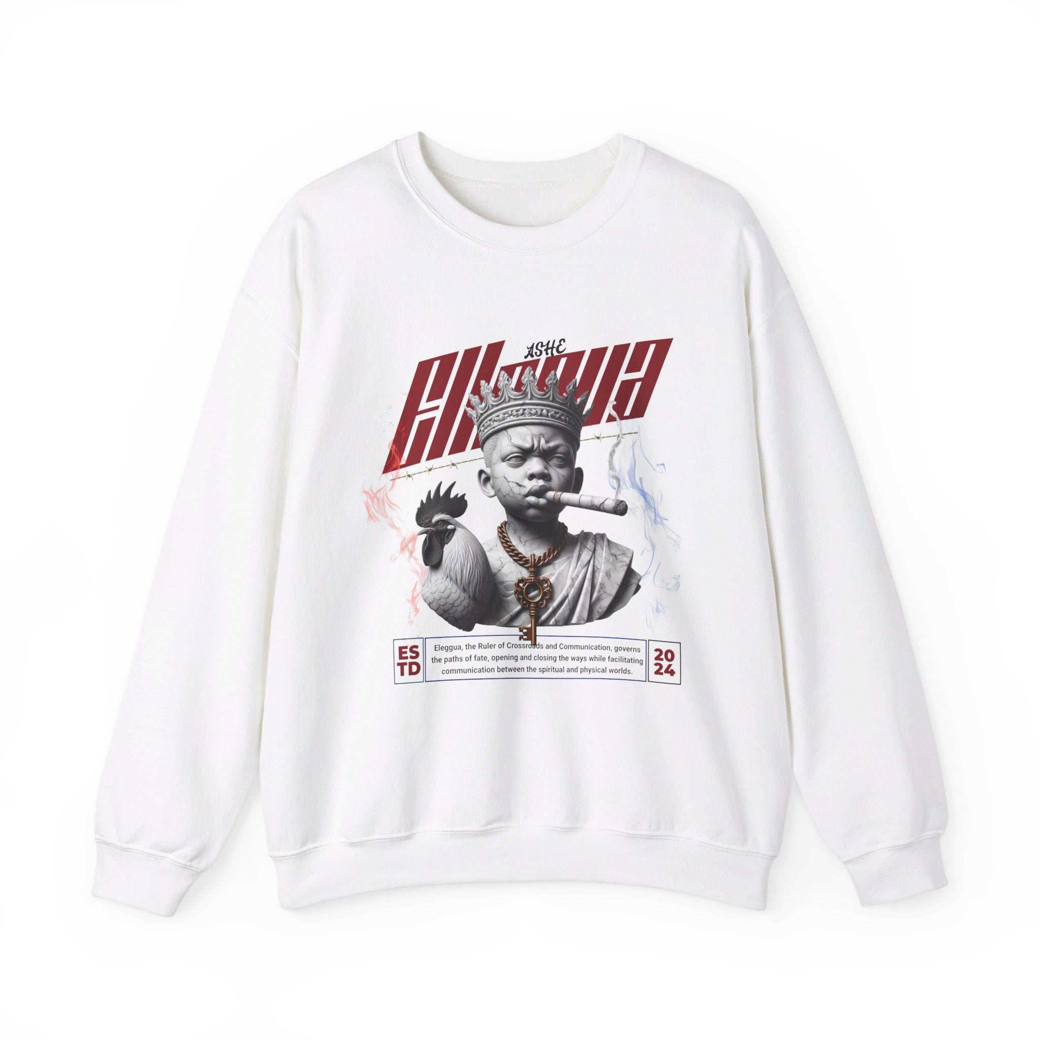Eleggua Marble Style Roman Look Sweatshirt, Orisha ELLEGUA "Ruler Of" Sweatshirt, Gift for devotee or Godparent!