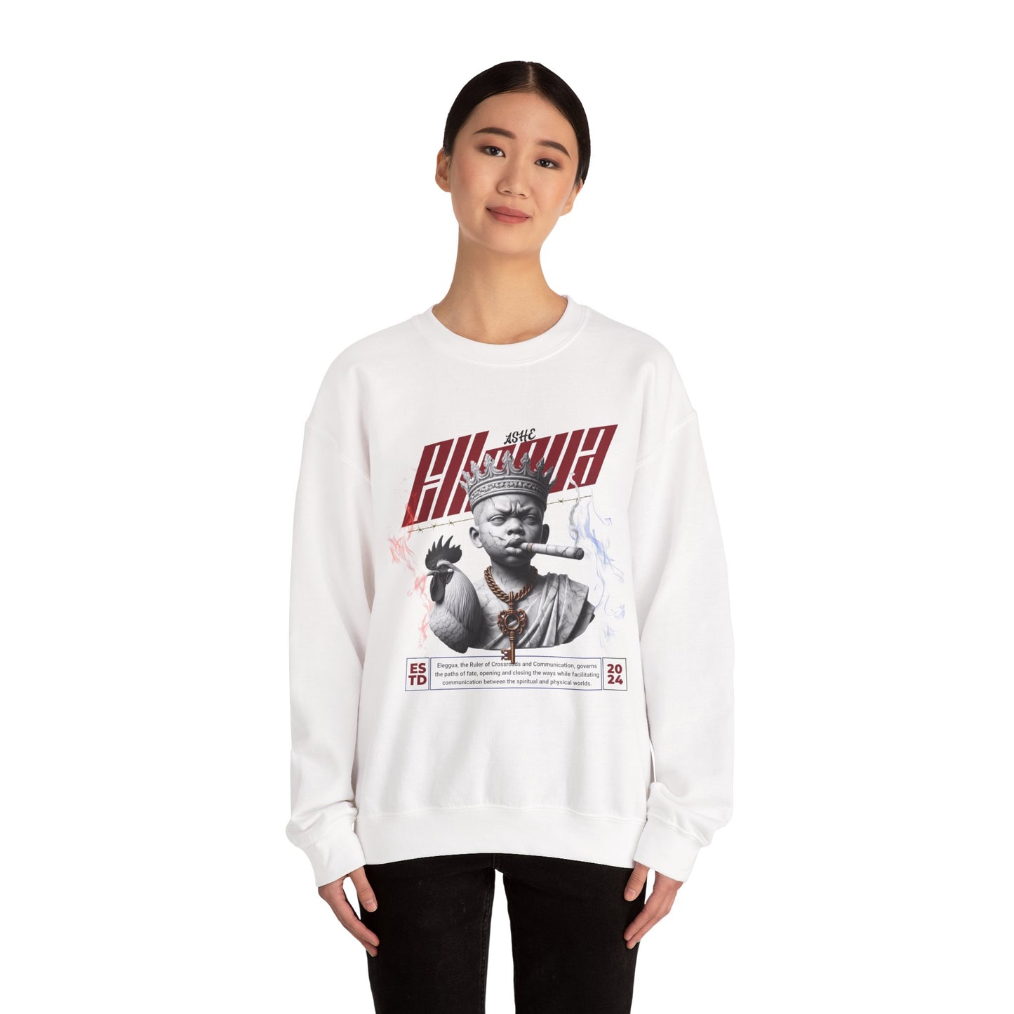 Eleggua "Ruler of All Paths" Marble Style Sweatshirt – Gift for Devotee or Godparent