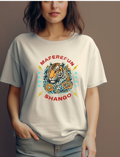 Maferefun SHANGO tiger and lightening Kawo Ashe Tshirt!