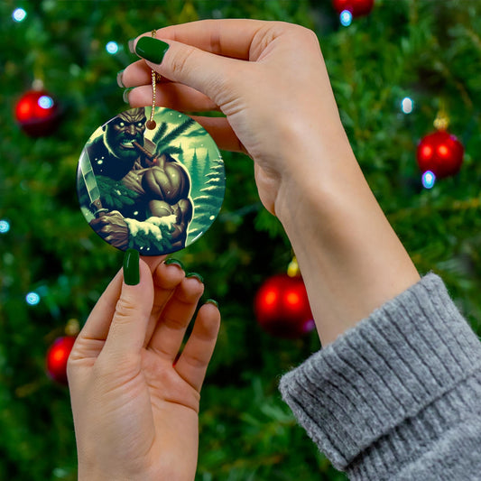 Orisha OGGUN Winter Theme  Ornament! Festive ORISHA Ornaments! Gift for devotee or godparent!