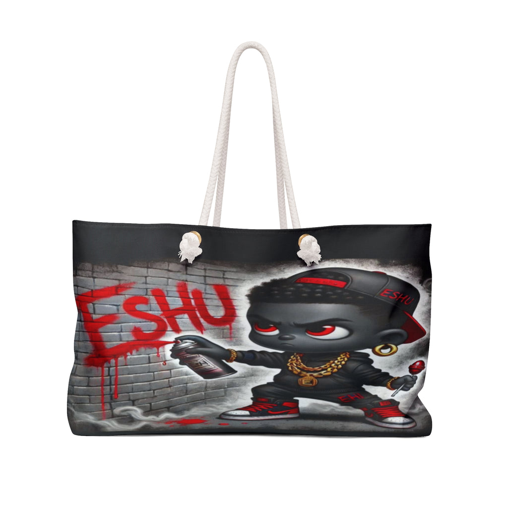 Street Art inspired Orisha ESHU Ladies Weekender Bag! On the Go Eshu bag! Gift for Devotee or Godparent!