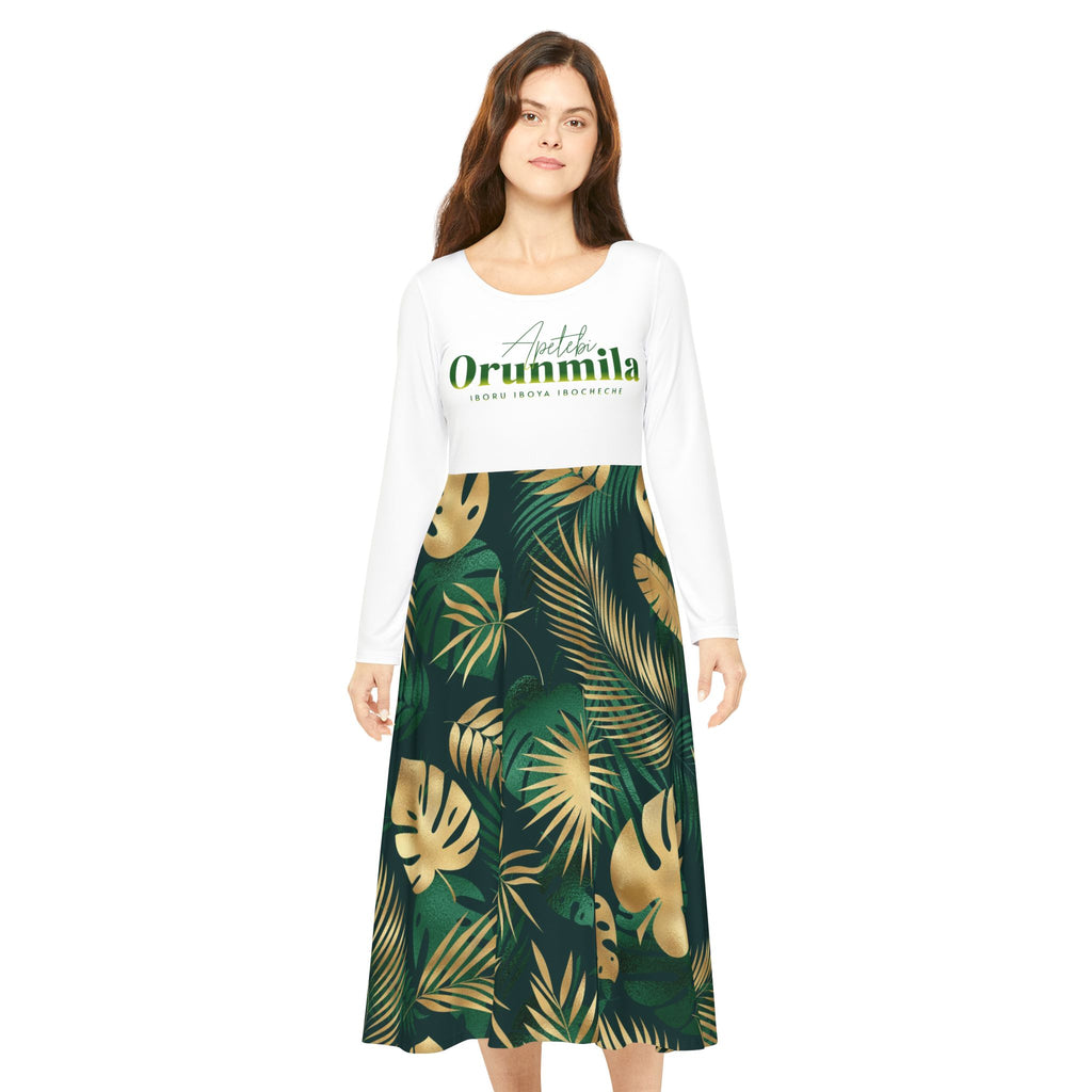 Apetebi ORUNMILA Long Sleeve Dress, Bohemian Style, Gift for Devotee! Apetebi orunla stylish Dress! iboru orunmila ladies dress!