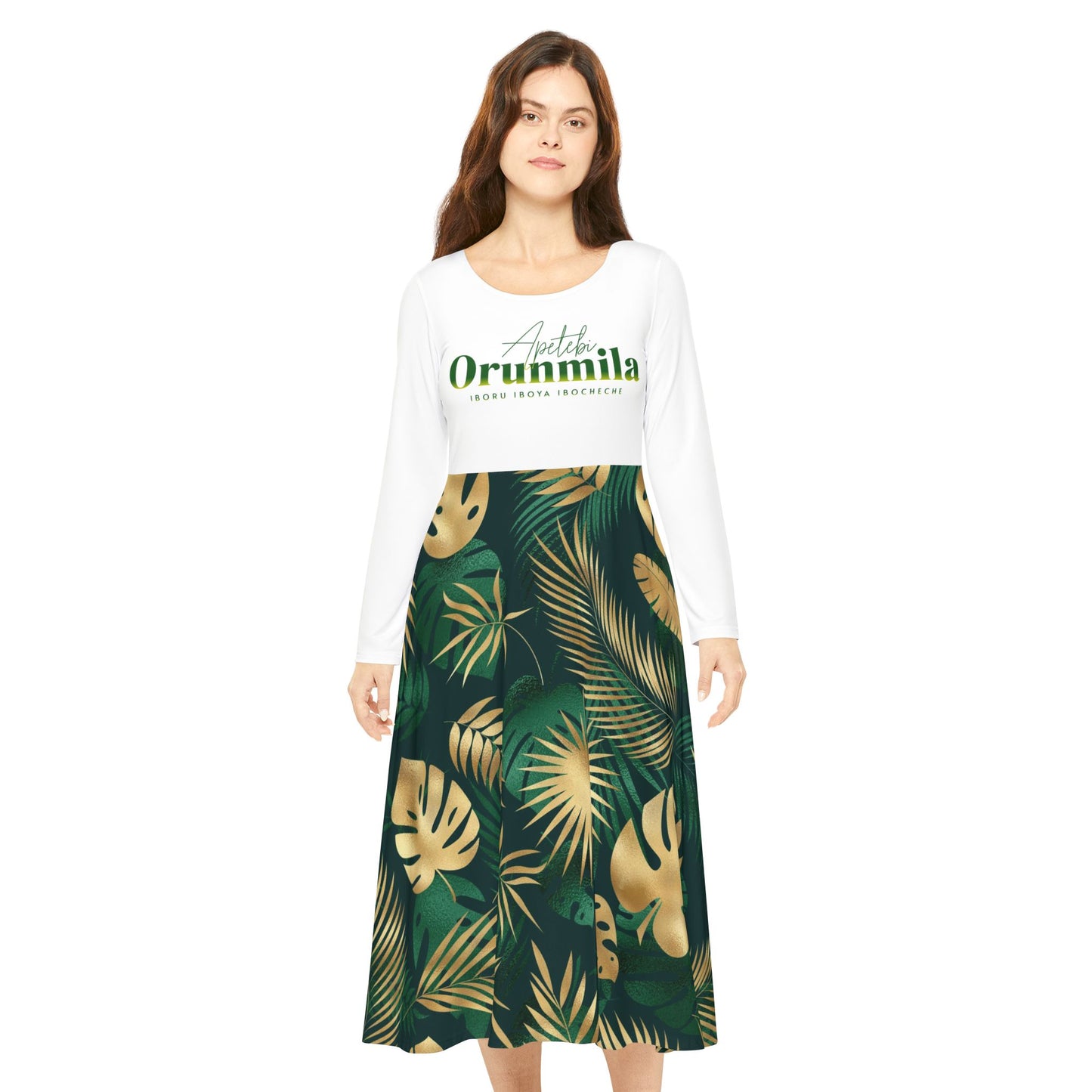 Apetebi ORUNMILA Long Sleeve Dress, Bohemian Style, Gift for Devotee! Apetebi orunla stylish Dress! iboru orunmila ladies dress!