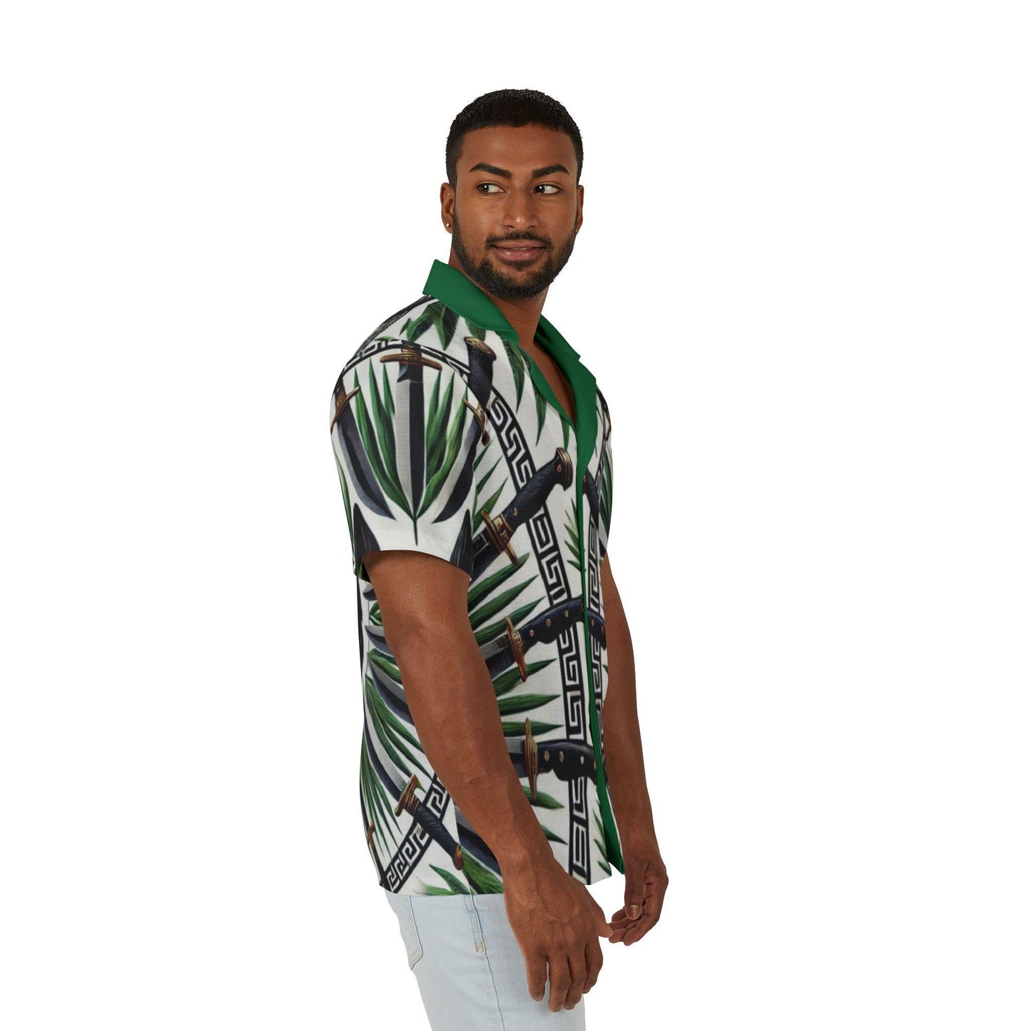 Orisha Oggun Hawaiian Style Button Down Shirt - Gift for Devotee or Godparent