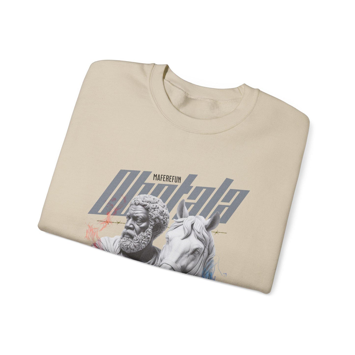 Obatala Marble Style Roman Look Sweatshirt, gift for devotee or godparent! Maferefun Obatala "Ruler of" sweatshirt