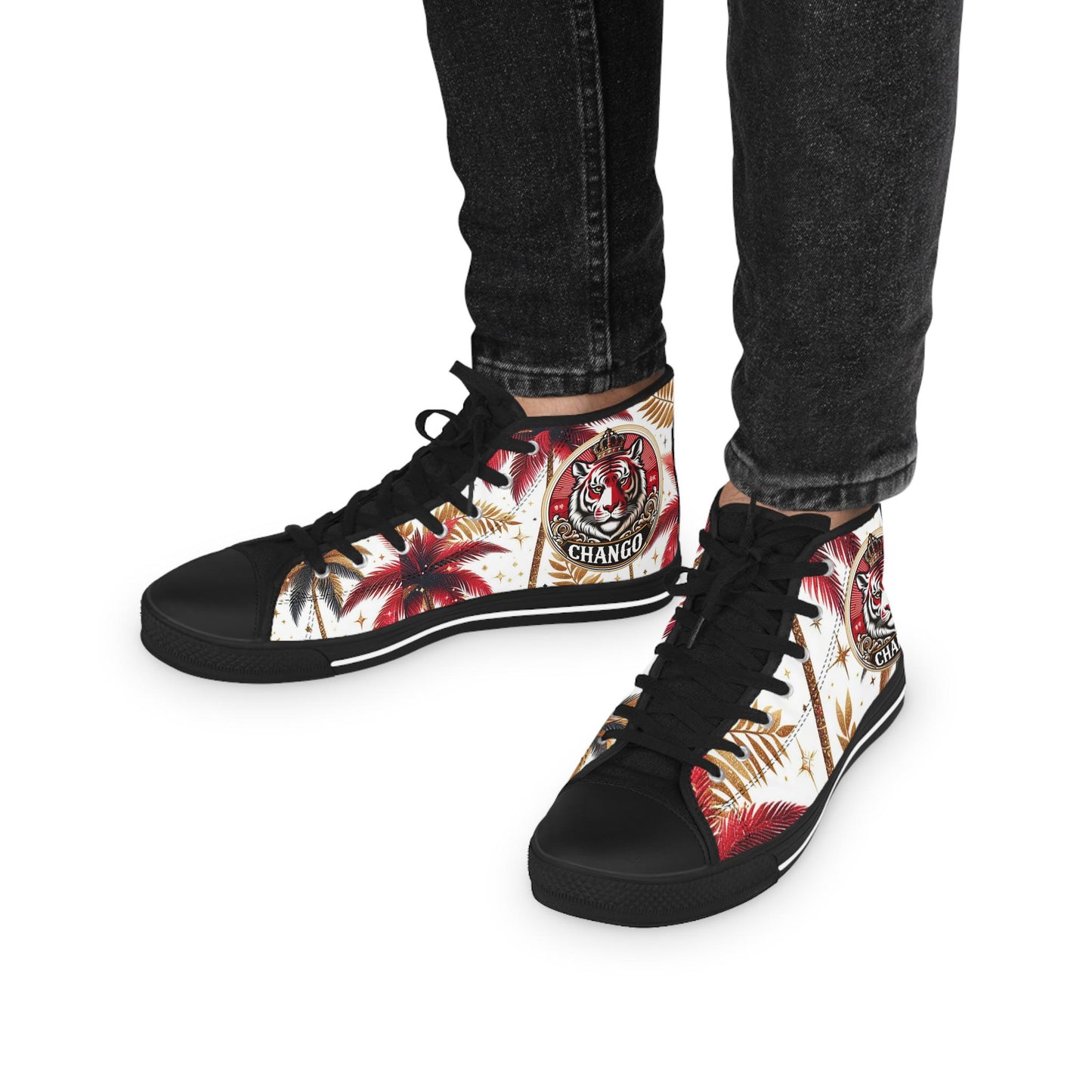 Orisha CHANGO Inspired High Top Stylish Sneakers! gift for Devotee of Godparent!