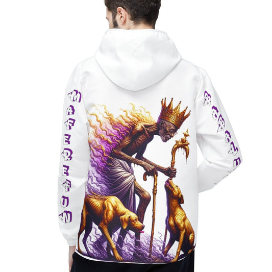 Maferefun BABALUAYE "Sacred Healing" White Stylish Windbreaker! Ashe ORISHA babaluaye jacket, gift for Devotee or Godparent!