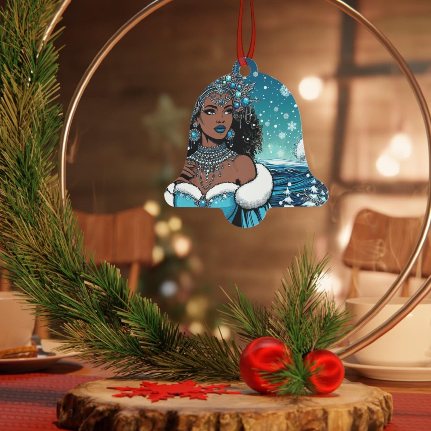 Maferefun YEMAYA Winter Ornament – Orisha Holiday Decor | Gift for Devotee or Godparent