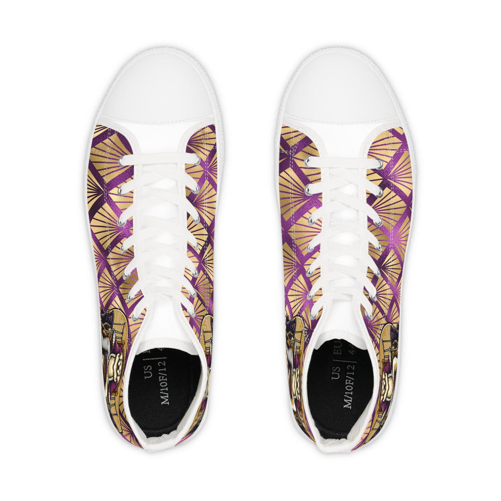 Babalu Aye-inspired sneakers! Gift for devotee or Godparents! san lazaro high top sneakers!