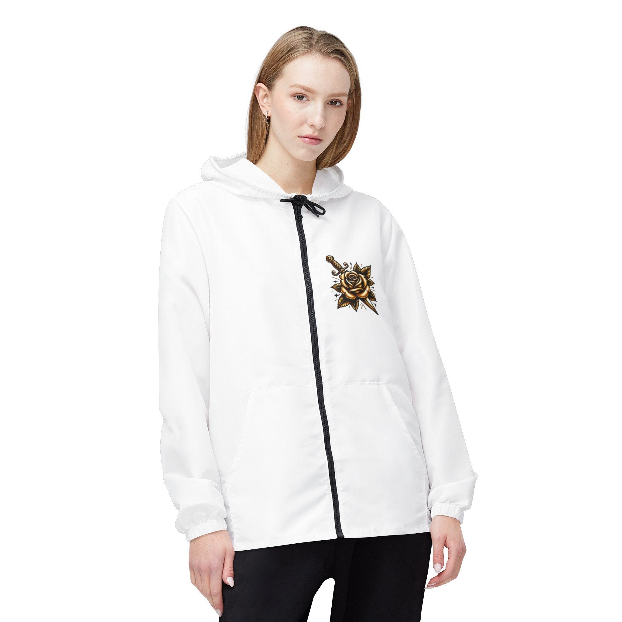 MaMa CHOLA "Skulls & Roses" Palo Mayombe White Windbreaker Jacket. Somos!