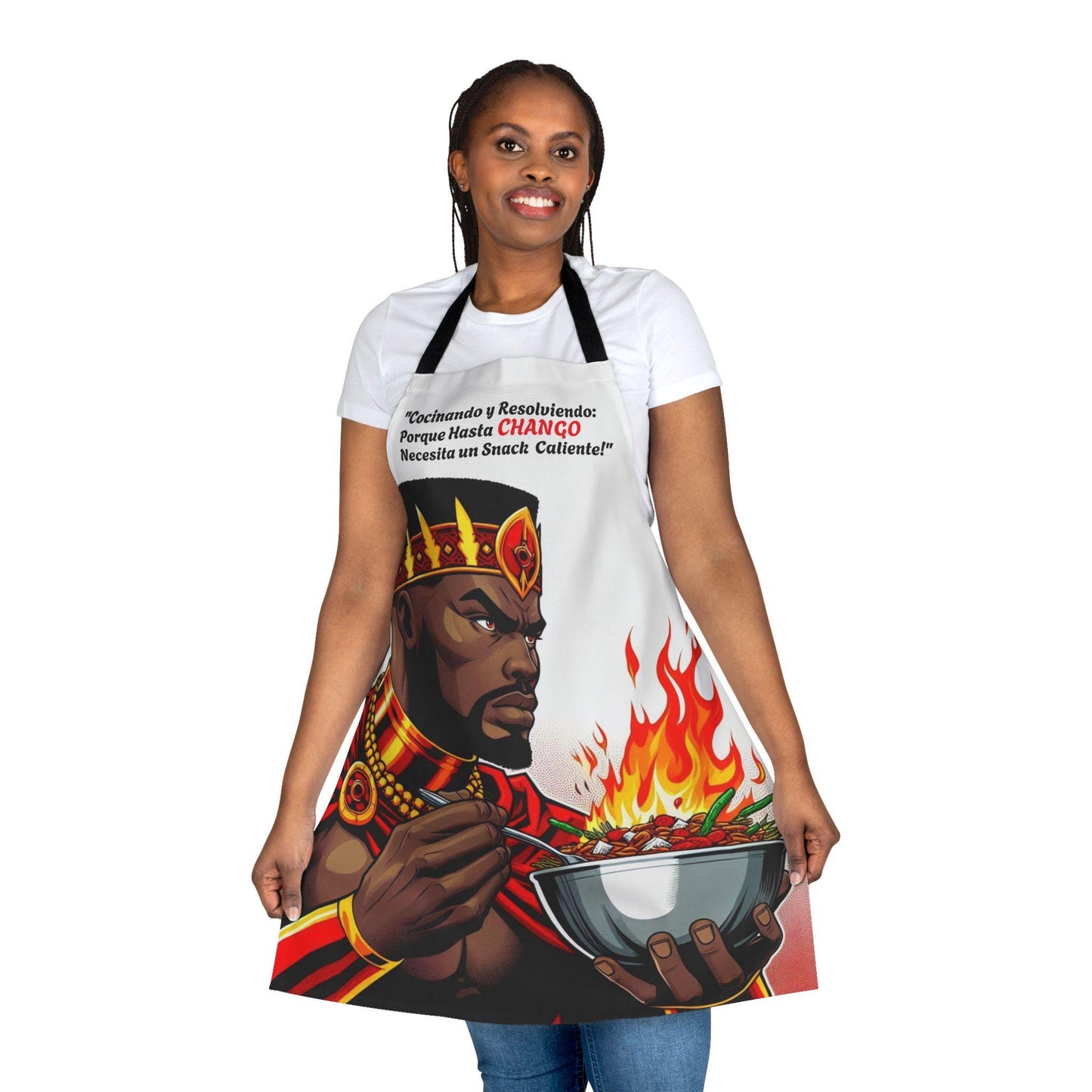 Delantal "Cocinado" de Changó: ¡Perfecto para el Cocinero! Un regalo lleno de poder para devotos, padrinos o chefs.