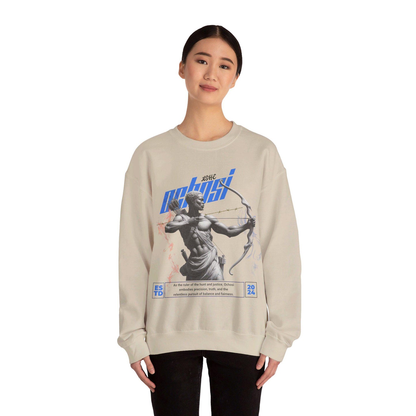 Orisha Ochosi “Marble Royalty” Sweatshirt – Ruler of the Hunt | Gift for Devotee or Godparent