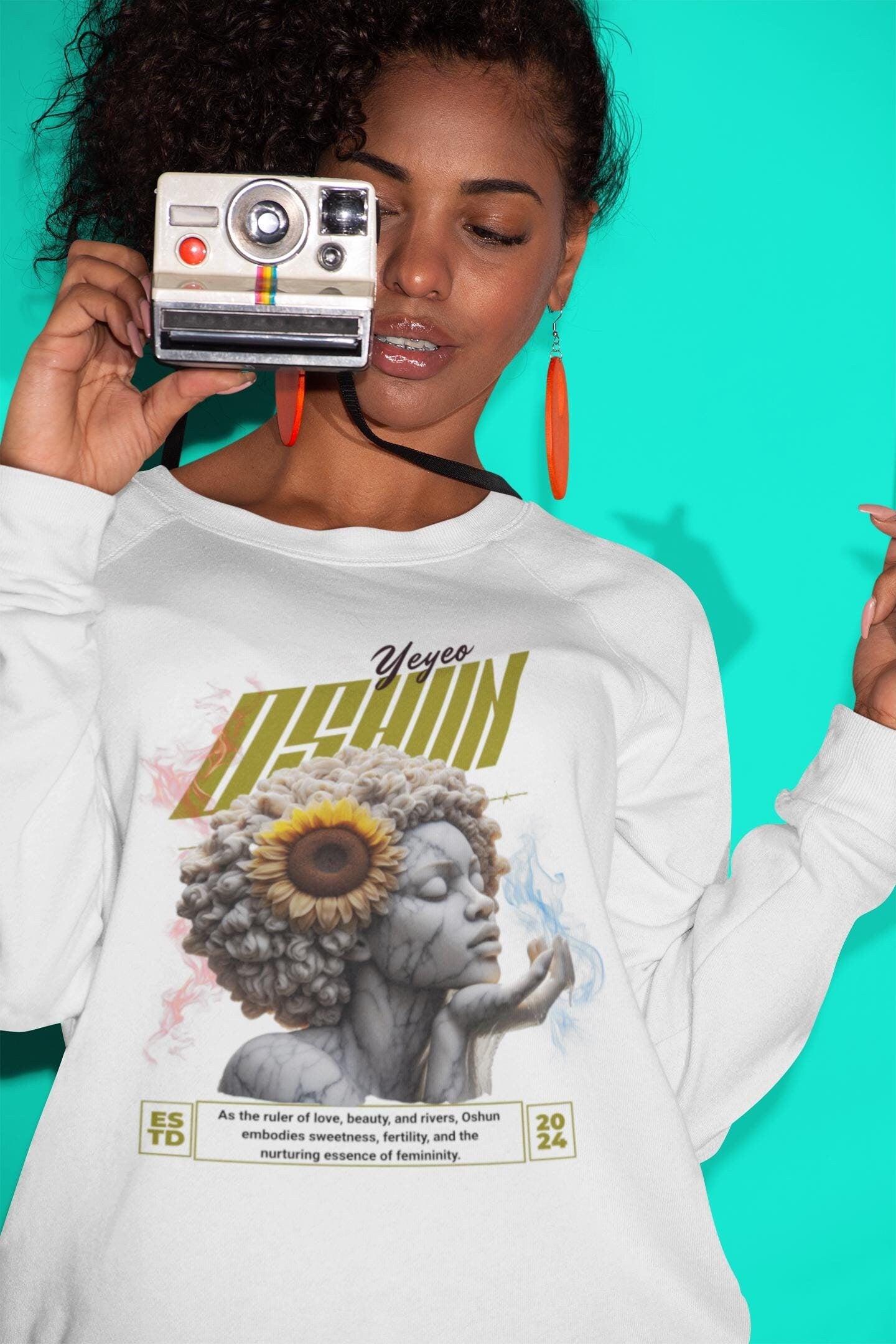 Orisha Oshun “Marble Royalty” Sweatshirt – Ruler of Love | Gift for Devotee or Godparent
