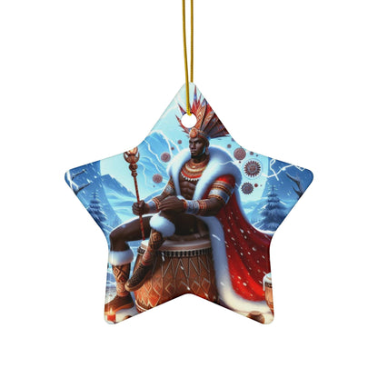 Orisha CHANGO Winter themed ornament!  Orisha Based Holiday Ornament! gift for devotee or godparent!