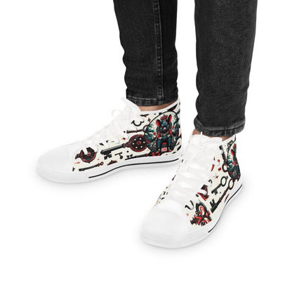 Orisha ESHU inspired "KEY HOLDER" High Top Sneakers! Gift for devotee or godparent! Stylish Orisha based Footwear/Sneakers