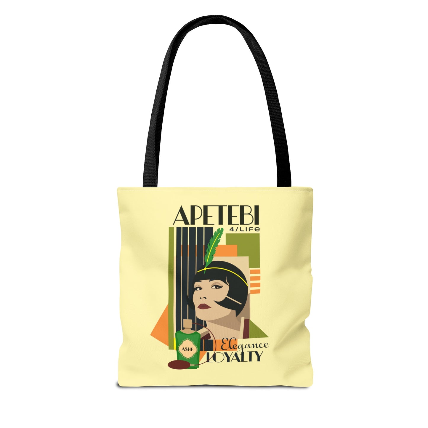 APETEBI "Elegance and Loyalty"  Art deco style Tote Bag!! Ladies APETEBI for life, Ashe on the go Tote BAG!!