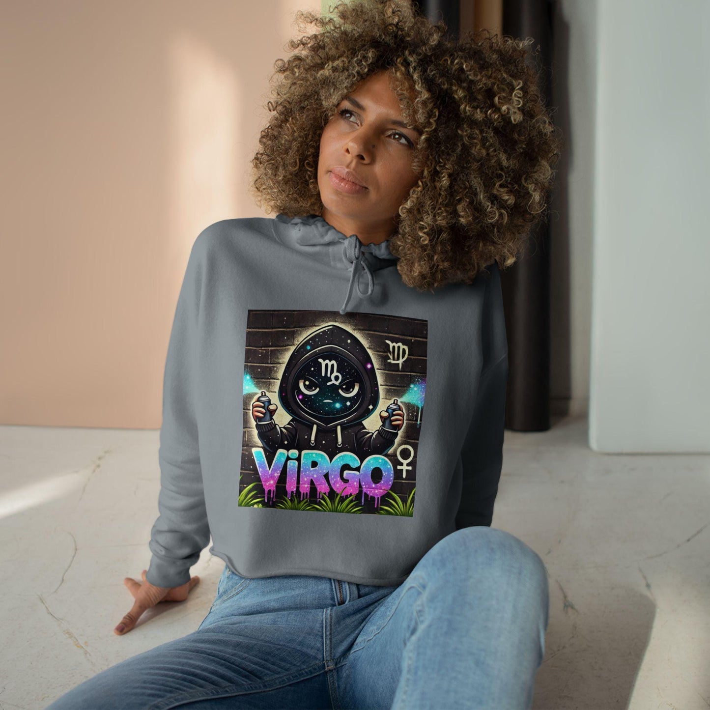 Virgo Zodiac Crop Hoodie, Trendy Astrology Sweatshirt, Horoscope Gift for Her, Stylish Hooded Top, Cute Fall Layer, Unique Birthday Present